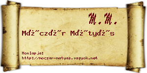 Móczár Mátyás névjegykártya